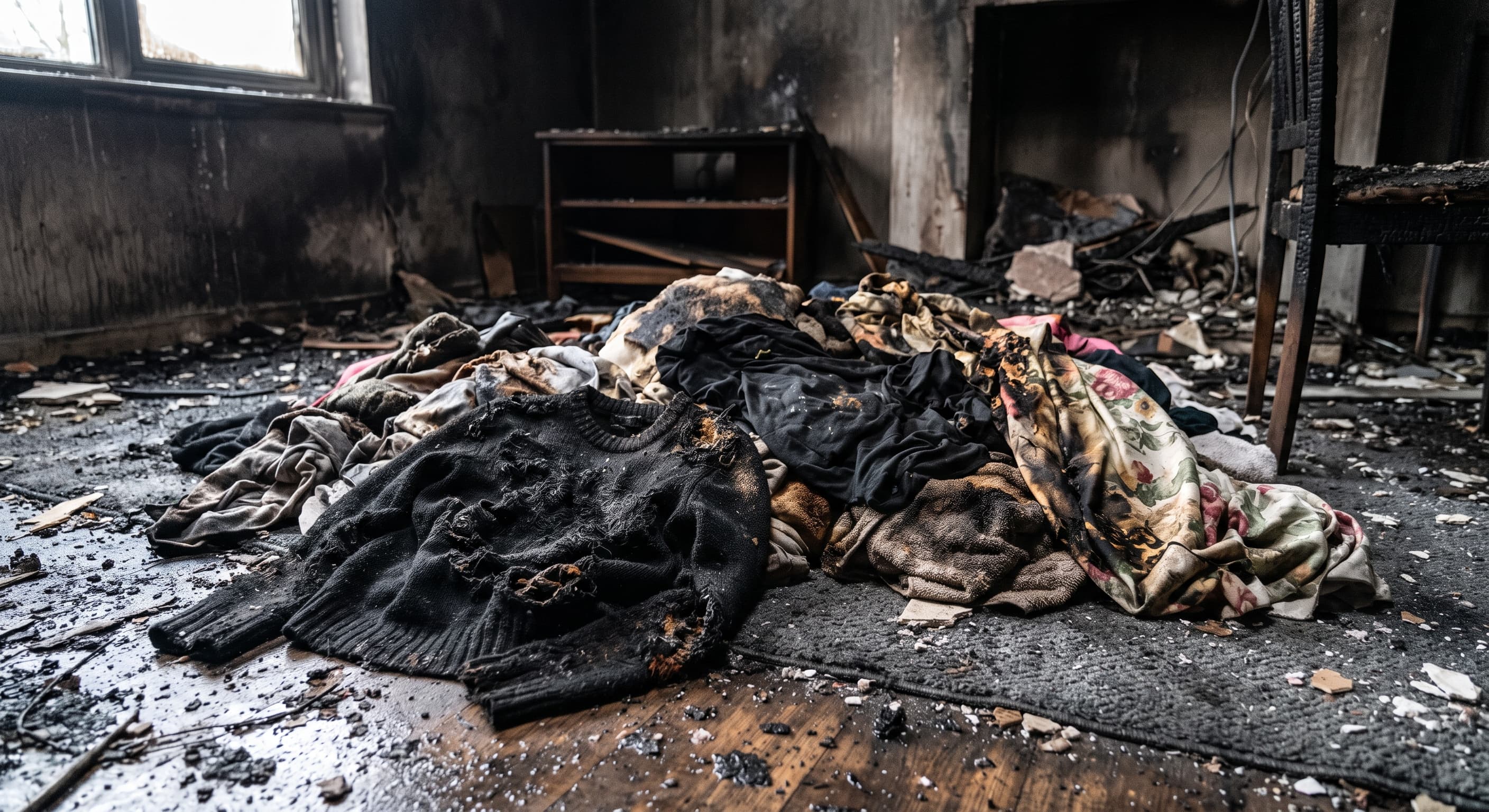 Textiel dat na waterschade weer in orde is gebracht